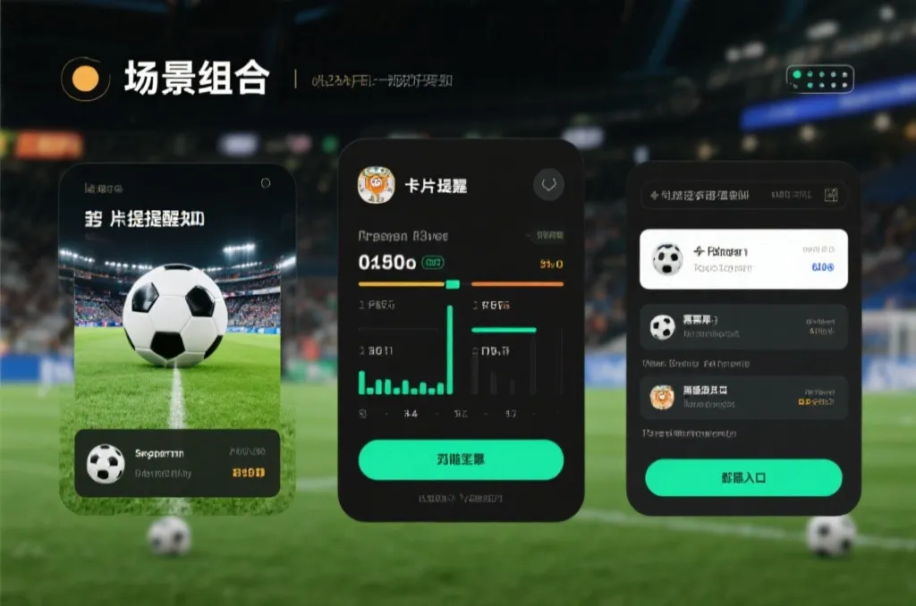 赛程页面中票务与赛后集锦功能的视觉示意